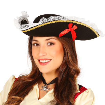 Piratenhut Schwarz Damen