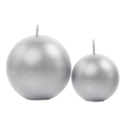 Kugelkerzen Silber Metallic 8cm 6 Stk.