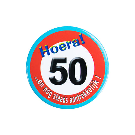 Knopf 50 Jahre Verkehrsschild 5,5cm
