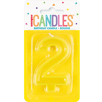 2 Jahre Kerze Gelb
