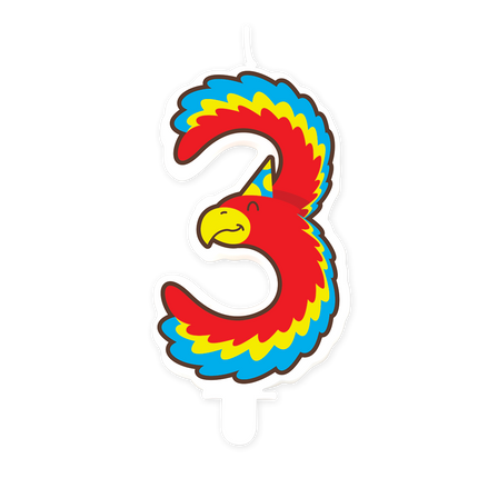 Kerze 3 Jahre Papagei