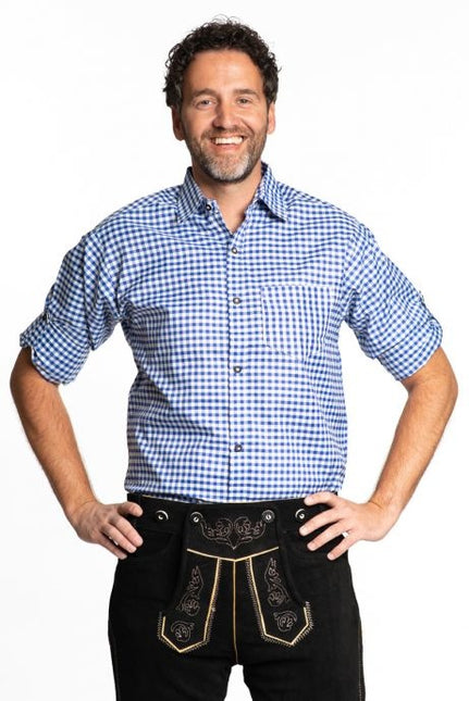 Oktoberfest Bluse Männer Blau