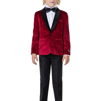 Bordeauxroter Samtblazer Junge <tc>OppoSuits</tc>