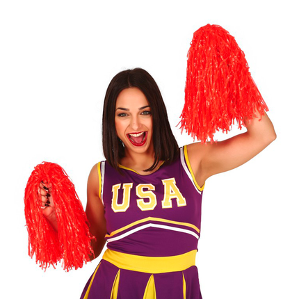 Pom-Pom Rot 80cm 2Stück