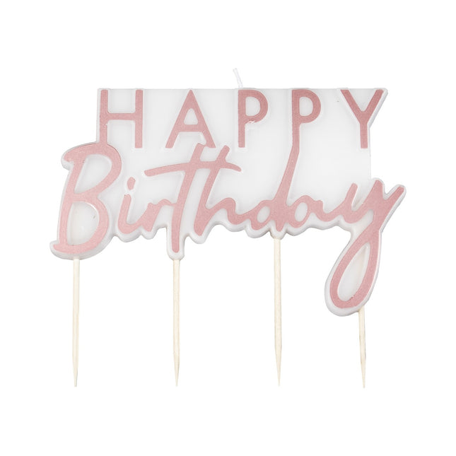 Rose Gold Happy Birthday Kerze 12,5cm