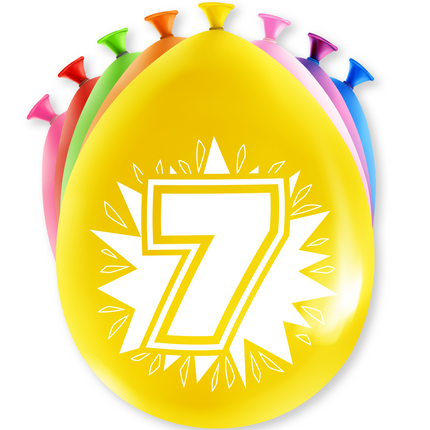 Ballons 7 Jahre Hurra 30cm 8Stück