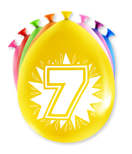 Ballons 7 Jahre Hurra 30cm 8Stück