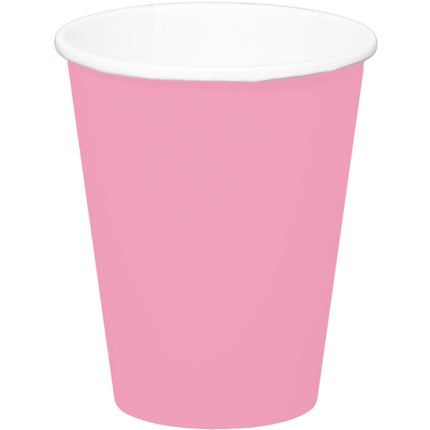 Hellrosa Becher aus Karton 350ml 8 Stk.