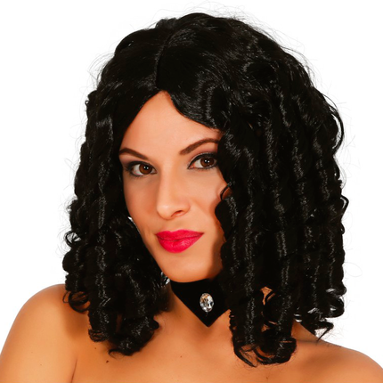 Schwarze Perücke Locken