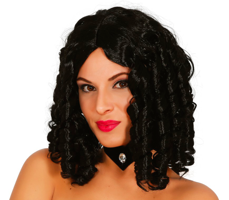 Schwarze Perücke Locken