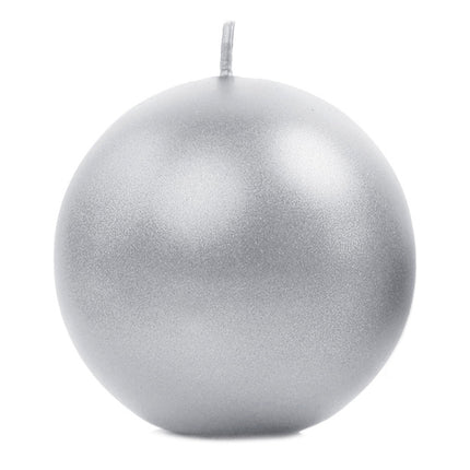 Kugelkerzen Silber Metallic 8cm 6 Stk.