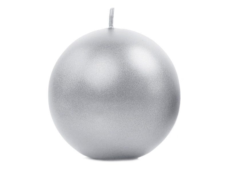 Kugelkerzen Silber Metallic 8cm 6 Stk.