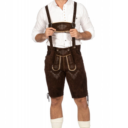 Dunkelbraune Lederhose Männer Kurz