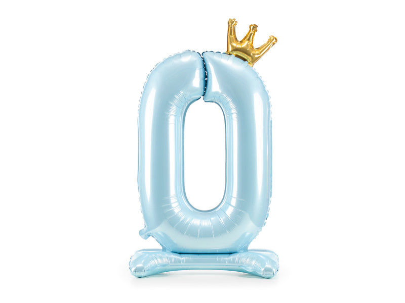 Folienballon Figur 0 Hellblau Standard Leer 84cm