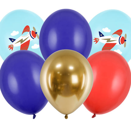 Luftballons Flugzeug Mix 30cm 6Stk