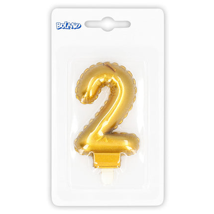 Goldene Kerze 2 Jahre 8cm