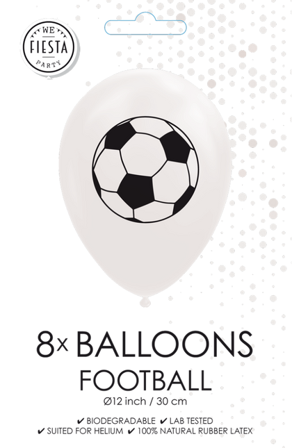 Weiße Fußball Ballons 30,5cm 8Stk.