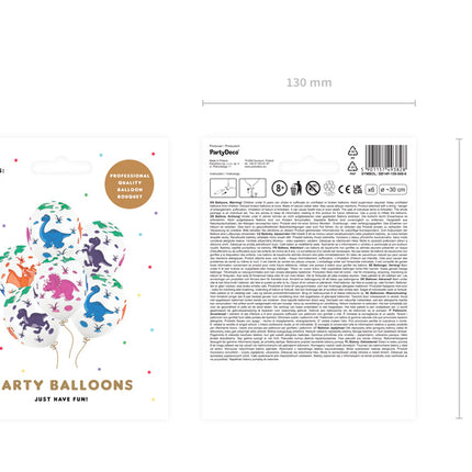 Dinosaurier Ballons Bunt 30cm 6Stk