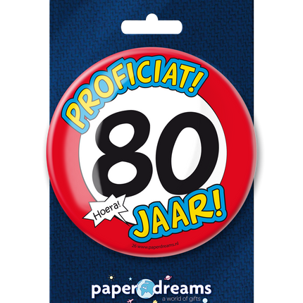 Knopf 80 Jahre Verkehrsschild 10,2cm