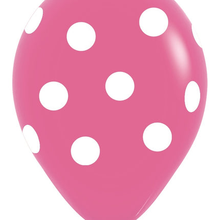 Ballons Polka Dots Fuchsia 30cm 25Stk.