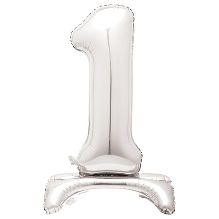 Folienballon Figur 1 Silber Standard 76cm