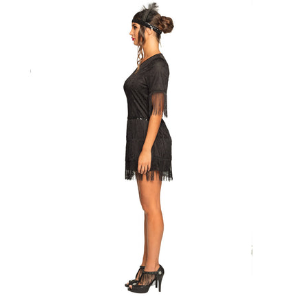 Charleston Kleid Damen Schwarz