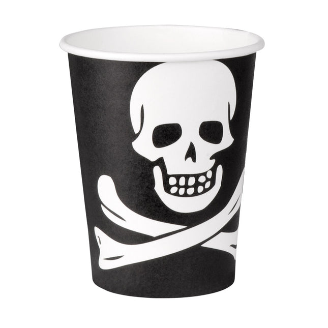 Piratenbecher Totenkopf Papier 210ml 10 Stk