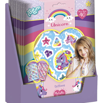 Einhorn Fake Tattoos Metallisch