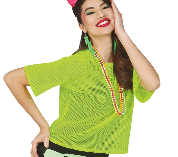 Fischnetz T/Shirt Neon Grün Kurz L