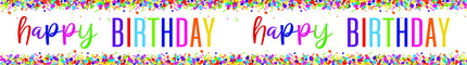 Happy Birthday Banner Buntes Konfetti 2,74m