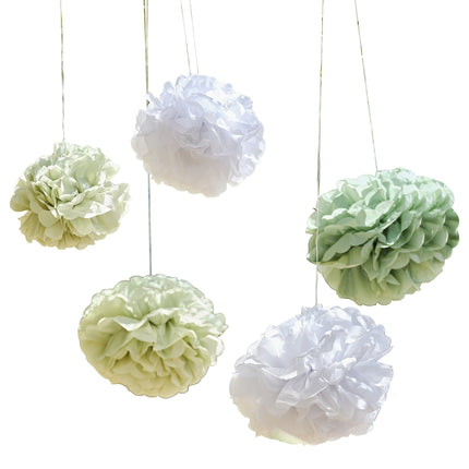Grüne Pompons 20cm 5Stück