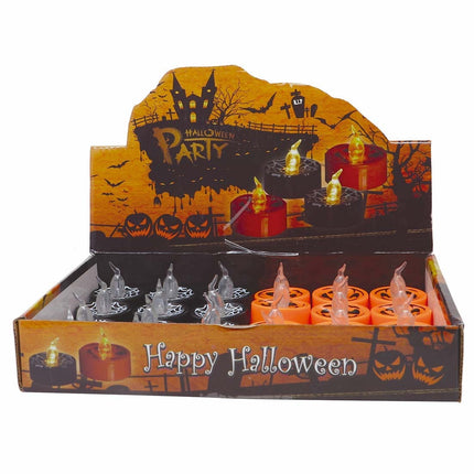 Halloween Fake-Kerzen mit Licht 4cm 24 Stk.