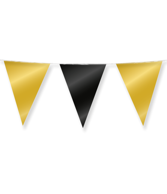Schwarz Gold Girlande Metallic 10m