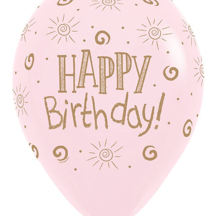 Ballons Happy Birthday Sun Pastell Matte Mix 30cm 25pcs