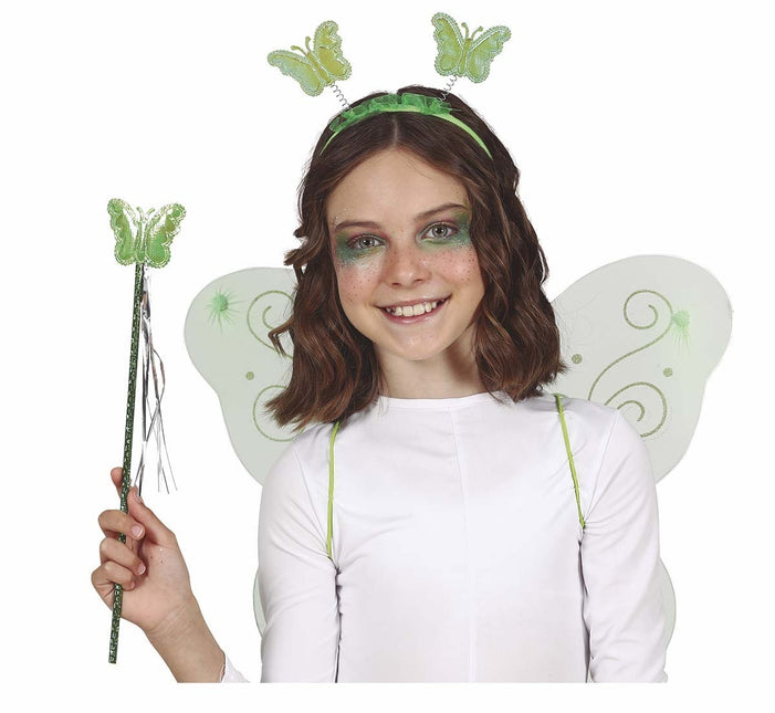 Grünes Accessoire-Set Schmetterling 3 Stück