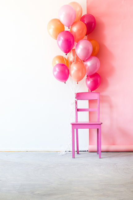 Pfirsich rosa Luftballons Chrom 33cm 15Stk