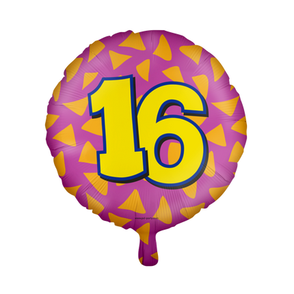 Heliumballon 16 Jahre Bunt Leer 46cm