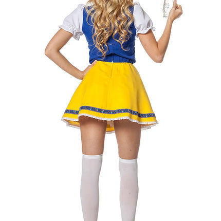 Dirndlkleid Oktoberfest Gelb Blau