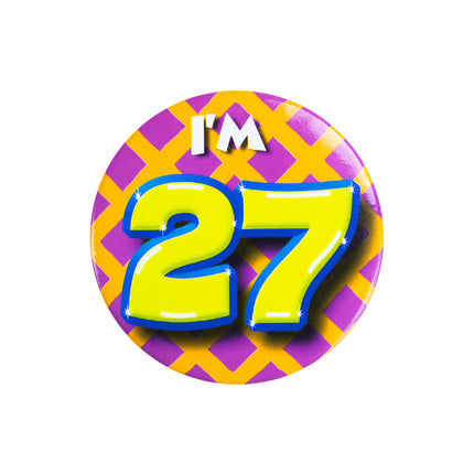 Ich bin 27 Button 27 Jahre 5.5cm