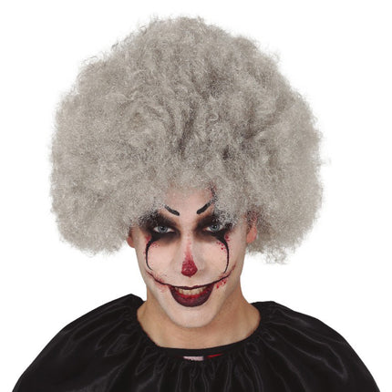 Halloween Afro Perücke Grau