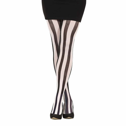 Schwarz Weiße Legging Gestreift