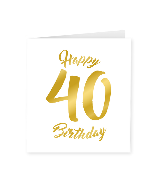 Karte 40 Jahre Gold Weiß 15cm