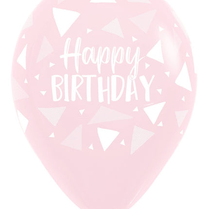 Luftballons Happy Birthday Dreiecke Rosa Mix 30cm 25Stk