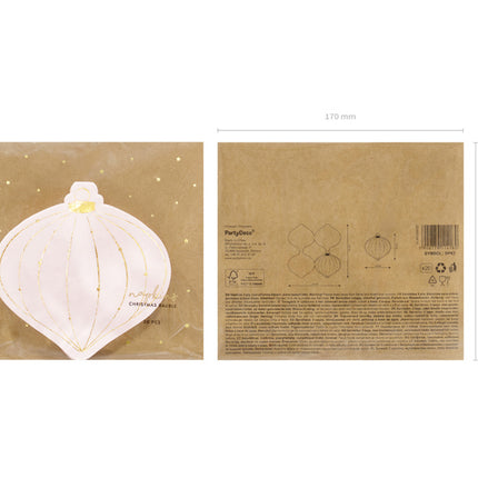 Servietten Weihnachtskugel 12cm 20Stück