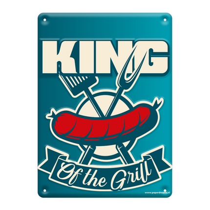 Metallplatte König des Grills