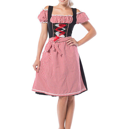 Dirndlkleid Oktoberfest Lang Rot