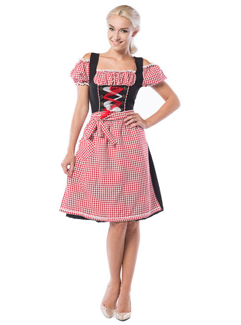 Dirndlkleid Oktoberfest Lang Rot