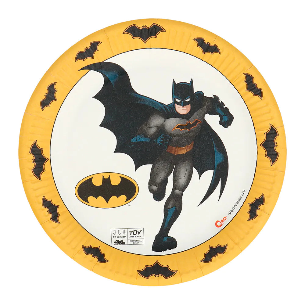 Batman Teller Pappe 23cm 8Stk Partywinkel
