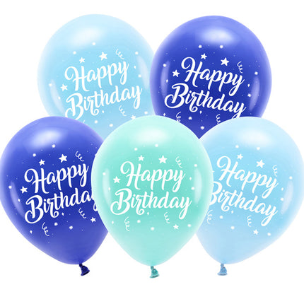 Happy Birthday Ballons Blau 26cm 5Stk