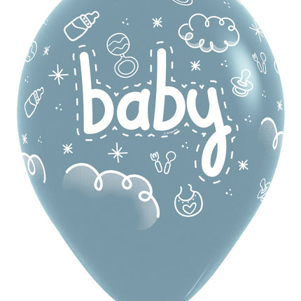 Ballons Baby Pastell Dämmerungsblau 30cm 25Stk.
